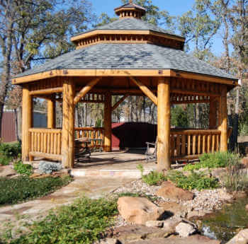 Log Octagon Gazebo Kit #12